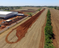 Obras da Perimetral Leste de Foz do Iguaçu avançam em três pontos do projeto. Foto:DER