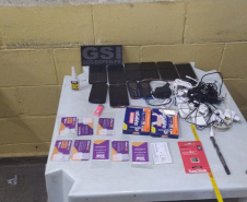Agentes penitenciários do Grupo de Segurança Interna (GSI), com apoio da Polícia Militar, encaminharam na madrugada deste domingo (21) um homem à Delegacia após ele tentar invadir a Penitenciária Estadual de Cruzeiro do Oeste, na região Noroeste do Estado.  - Foto: Divulgação DEPEN-PR