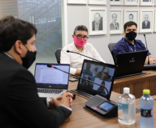 As reuniões do Conselho de Autoridade Portuária do Porto de Paranaguá foram retomadas neste mês de março. O órgão consultivo é formado por representantes do poder público, classe trabalhadora e empresarial. -  Paranaguá, 22/03/2021  -  Foto: Claudio Neves/Portos do Paraná