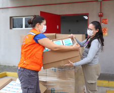 A Mondelez Brasil  faz a entrega de Kits Covid e de mascaras de proteçao para a Defesa Civil 24/03/2021 - Foto: Geraldo Bubniak/AEN