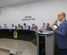Comitiva da Nova Ferroeste visita Mundo Novo, no Mato Grosso do Sul. Os técnicos apresentaram na Câmara de Vereadores da cidade o estudo de demanda e traçado elaborado para a ferrovia.
 Foto Gilson Abreu/AEN