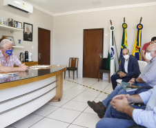 24.03.2021 - Visita do grupo técnico  da nova Ferroeste  na prefeitura de Guaíra, com o prefeito Heraldo Trento.
 Foto Gilson Abreu/AEN