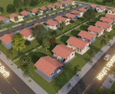 As 60 moradias em construção no município de Maripá, na região Oeste do Estado, estão com 7% do cronograma de construção concluído. A medição foi feita por técnicos da Cohapar que estiveram no conjunto habitacional nesta quarta-feira (31) para fiscalizar o andamento dos trabalhos e garantir a qualidade das moradias. -  Curitiba, 31/03/2021  -  Foto: Divulgação Cohapar