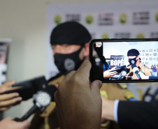 Curitiba, 06 de abril de 2021. Coletiva de Imprensa  - Operação Rio II da Polícia Militar desarticula grupo que praticava tráfico e homicídios no Litoral do estado.
