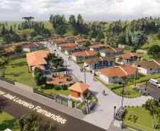 A cidade de Telêmaco Borba, na região dos Campos Gerais, terá até o fim de 2021 o seu primeiro condomínio dos idosos. Serão investidos R$ 3,8 milhões em recursos do Governo do Estado para a construção de 40 moradias a pessoas com 60 anos ou mais, dentro do programa Viver Mais Paraná. -  Foto/Arte: Cohapar