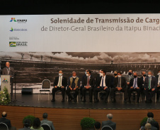 O governador Carlos Massa Ratinho Junior acompanha o  presidente Jair Bolsonaro nesta quarta-feira (7),   na transmissao de cargo do  diretor-geral brasileiro da Itaipu Binacional, o general João Francisco Ferreira .  07/04/2021 - Foto: Geraldo Bubniak/AEN