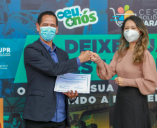A edição 2021 da campanha Cesta Solidária Paraná, encerrada na terça-feira (06), conseguiu arrecadar mais de 200 toneladas de alimentos. . Foto: Valdelino Pontes