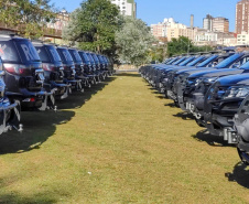 A semana começou com uma grande Operação da Polícia Militar nos Campos Gerais do estado para inibir crimes violentos contra o patrimônio e homicídios. Trata-se de uma malha de recobrimento em relação ao efetivo já existente na região. As equipes do Batalhão de Operações Especiais (BOPE) estarão empenhadas nos próximos 15 dias desenvolvendo abordagens, fiscalização e intensificação de policiamento preventivo em todo o estado. - Ponta Grossa, 12/04/2021 - Foto: Divulgação SESP