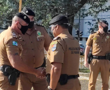A semana começou com uma grande Operação da Polícia Militar nos Campos Gerais do estado para inibir crimes violentos contra o patrimônio e homicídios. Trata-se de uma malha de recobrimento em relação ao efetivo já existente na região. As equipes do Batalhão de Operações Especiais (BOPE) estarão empenhadas nos próximos 15 dias desenvolvendo abordagens, fiscalização e intensificação de policiamento preventivo em todo o estado. - Ponta Grossa, 12/04/2021 - Foto: Divulgação SESP