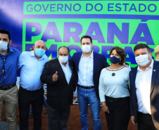 O governador Carlos Massa Ratinho Junior esteve nesta quarta-feira (14) em Guarapuava, na região Central do Estado, para vistoriar as obras de duplicação da BR-277 que cruza o perímetro urbano da cidade. Foto: José Fernando Ogura/AEN