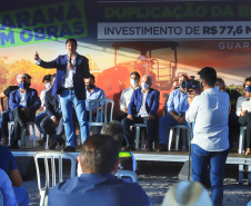 O governador Carlos Massa Ratinho Junior esteve nesta quarta-feira (14) em Guarapuava, na região Central do Estado, para vistoriar as obras de duplicação da BR-277 que cruza o perímetro urbano da cidade. Foto: José Fernando Ogura/AEN