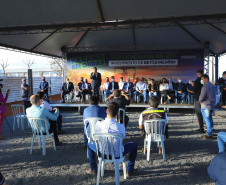 O governador Carlos Massa Ratinho Junior esteve nesta quarta-feira (14) em Guarapuava, na região Central do Estado, para vistoriar as obras de duplicação da BR-277 que cruza o perímetro urbano da cidade. Foto: José Fernando Ogura/AEN
