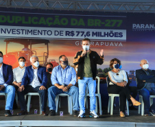 O governador Carlos Massa Ratinho Junior esteve nesta quarta-feira (14) em Guarapuava, na região Central do Estado, para vistoriar as obras de duplicação da BR-277 que cruza o perímetro urbano da cidade. Foto: José Fernando Ogura/AEN
