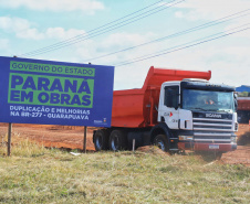 O governador Carlos Massa Ratinho Junior esteve nesta quarta-feira (14) em Guarapuava, na região Central do Estado, para vistoriar as obras de duplicação da BR-277 que cruza o perímetro urbano da cidade. Foto: José Fernando Ogura/AEN