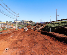 Serviços de terraplenagem, drenagem e de pavimentação estão em andamentos na readequação do Trevo Cataratas, em Cascavel, na região Oeste do estado.  -  Cascavel, 15/04/2021 -  Foto: Divulgação DER/PR