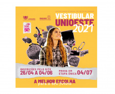 A Universidade Estadual do Oeste do Paraná (Unioeste) abriu nesta segunda-feira, as inscrições para o vestibular 2021, as provas devem ser aplicadas no dia 04 de julho.- Foto/Arte: Unioeste