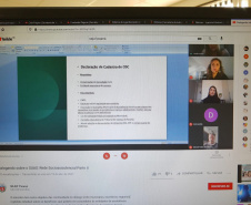 Os encontros foram conduzidos pela chefe do Departamento de Assistência Social, Larissa Marsolik, que explicou sobre o funcionamento de repasses promovidos aos municípios e os esforços empreendidos em prol da otimização da operação de cofinanciamento. Foto: SEJUF