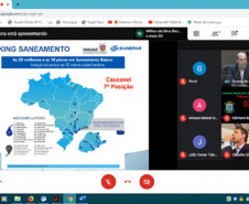 A Companhia de Saneamento do Paraná (Sanepar) apresentou nesta quarta-feira (5) em Cascavel seu plano de investimentos para o município, em audiência pública promovida pela Câmara de Vereadores.  - Cascavel, 04/05/2021  - Foto: Sanepar