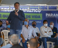 O governador Carlos Massa Ratinho Junior inaugura nesta quinta-feira (6) as obras de pavimentação asfáltica da Estrada Municipal do Distrito Águas de Jurema, em Iretama, no Centro do Estado. São 3 quilômetros entre a PR-462 e ponte dois do Rio Formoso. O investimento é de R$ 1,7 milhão
Foto Gilson Abreu/AEN
