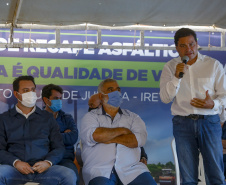 O governador Carlos Massa Ratinho Junior inaugura nesta quinta-feira (6) as obras de pavimentação asfáltica da Estrada Municipal do Distrito Águas de Jurema, em Iretama, no Centro do Estado. São 3 quilômetros entre a PR-462 e ponte dois do Rio Formoso. O investimento é de R$ 1,7 milhão
Foto Gilson Abreu/AEN