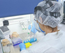 A Universidade Estadual de Ponta Grossa (UEPG), por meio do Laboratório Universitário de Análises Clínicas (Luac), iniciou na manhã desta quarta-feira (12) as testagens da Covid-19 com o método RT-PCR. O início dos testes acontece após a autorização da Vigilância Sanitária e do Laboratório Central do Estado do Paraná (Lacen). Ponta Grossa, 12/05/2021  -  Foto: Jéssica Natal/UEPG