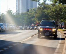 Equipes policiais do Batalhão de Operações Especiais (Bope), treinadas para dar suporte às unidades de área da PM nas ocorrências de maior periculosidade, estão na região de Cascavel nesta semana. A Operação Pronta Resposta IV foi lançada nesta terça-feira (18), no centro da cidade, com a participação do subcomandante-geral da PM, coronel Rui Noé Barroso Torres. - -  Cascavel, 18/05/2021  -  Foto: PMPR/SESP-PR