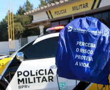 Almirante Tamandaré, 21 de maio de 2021. BPRv realiza blitz educativa alusiva ao Maio Amarelo. 