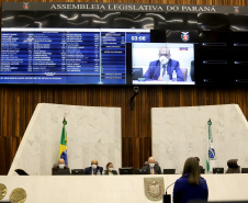O secretário de Estado da Fazenda, Renê Garcia Junior, apresentou durante audiência pública na tarde desta terça-feira (25), na Assembleia Legislativa do Paraná, os resultados contábeis do Paraná referentes ao 1º quadrimestre de 2021, e ressaltou a premente necessidade de suplementação orçamentária para fazer frente ao aumento de despesas. Foto: Ari Dias/AEN