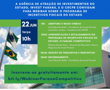 Webinar detalha programa de incentivos fiscais no Estado do Paraná

