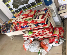 Mais de 800 kg de arroz e feijão foram arrecadados nesta quinta-feira (24), em troca de mudas de jabuticaba no sistema drive-thru no município de Pitanga, na região Central do Estado. A ação foi planejada pelo Escritório Regional do Instituto Água e Terra (IAT) e contou com apoio da prefeitura municipal.  -  Foto: IAT
