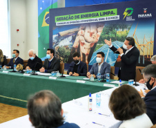 Governador Carlos Massa Ratinho Junior durante solenidade Geração de Energia Limpa - Secretária de Estado do Desenvolvimento Sustentável e do Turismo-SEDEST -  Entrega de veículos  -  Curitiba, 05/07/2021  -  Foto: José Fernando Ogura/AEN