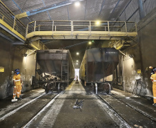 A quantidade de vagões e o volume de cargas movimentadas via ferrovia com origem ou destino ao Porto de Paranaguá aumentaram no primeiro semestre.
Foto: Claudio Neves/Portos do Paraná
