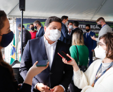 Novo viaduto melhora mobilidade na BR-277 e traz mais segurança a moradores de Campo Largo. A obra foi inaugurada oficialmente nesta quarta-feira (14) pelo governador Carlos Massa Ratinho Junior.  -  Curitiba, 14/07/2021  -  foto: Rodrigo Félix Leal