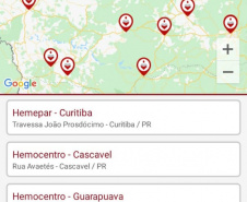 O Centro de Hematologia e Hemoterapia do Paraná (Hemepar) em parceria com o Instituto das Cidades Inteligentes (ICI), lançou uma nova versão do Hemogram, aplicativo colaborativo para celular que promove e incentiva a doação de sangue.  -  Curitiba, 15/07/2021  -   Foto: Hemepar/App Hemogram