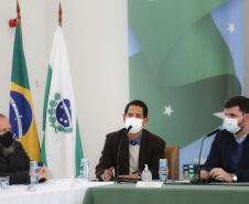 Governador Carlos Massa Ratinho Junior, durante solenidade assinatura de ordem serviços para construção da Cadeia Pública e pavimentação de estradas rurais em Arapongas -  Curitiba, 19/07/2021  -  Foto: Jonathan Campos/AEN