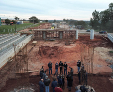 O secretário de Infraestrutura e Logística, Sandro Alex, inspeciona as obras do Trevo Gauchão e duplicação da PR-323, em Umuarama  -  Umuarama, 19/07/2021  -  Foto: Alessandro Vieira