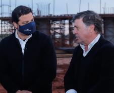 O secretário de Infraestrutura e Logística, Sandro Alex, inspeciona as obras do Trevo Gauchão e duplicação da PR-323, em Umuarama  -  Umuarama, 19/07/2021  -  Foto: Rodrigo Félix Leal/Infraestrutura