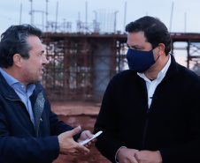 O secretário de Infraestrutura e Logística, Sandro Alex, inspeciona as obras do Trevo Gauchão e duplicação da PR-323, em Umuarama  -  Umuarama, 19/07/2021  -  Foto: Rodrigo Félix Leal/Infraestrutura