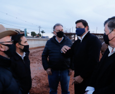 O secretário de Infraestrutura e Logística, Sandro Alex, inspeciona as obras do Trevo Gauchão e duplicação da PR-323, em Umuarama  -  Umuarama, 19/07/2021  -  Foto: Rodrigo Félix Leal/Infraestrutura