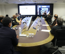 Comitiva da Segurança Pública de São Paulo visita SESP Paraná e reforça parcerias na área. Foto: SESP