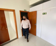 O secretário estadual da Saúde, Beto Preto, visitou as novas instalações da Unidade de Coleta e Transfusão (UCT) de Toledo, vinculada ao Hemepar.  Toledo, 21/07/2021  -  Foto: Gustavo Marçal/SESA