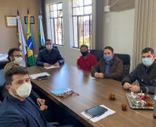 SÃO JOÃO DO TRIUNFO -  O diretor-presidente da Fomento Paraná, Heraldo Neves, o diretor de Mercado, Vinícius Rocha, e a assessora de Relações Institucionais, Emilia Belinati, percorreram municípios dos Campos Gerais, do sul e sudeste do estado nesta quinta (22) e sexta-feira (23) para encontros com prefeitos, gestores e associações comerciais.  -  Curitiba, 23/07/2021  -  Foto: Fomento Paraná