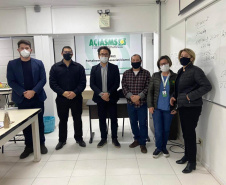 SÃO MATEUS DO SUL  - O diretor-presidente da Fomento Paraná, Heraldo Neves, o diretor de Mercado, Vinícius Rocha, e a assessora de Relações Institucionais, Emilia Belinati, percorreram municípios dos Campos Gerais, do sul e sudeste do estado nesta quinta (22) e sexta-feira (23) para encontros com prefeitos, gestores e associações comerciais. -  Curitiba, 23/07/2021  -  Foto: Fomento Paraná