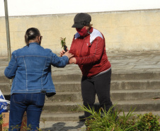 Com drive-thru solidário no Litoral do Estado, famílias carentes recebem nesta semana as doações de roupas, cobertores, sapatos e alimentos arrecadados em troca de uma muda frutífera do Instituto Água e Terra (IAT).  -  Curitiba, 27/07/2021  -  Foto: IAT