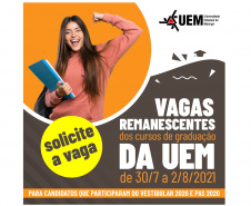 Serão três chamadas: para candidatos que realizaram processos seletivos da UEM, Enem e imigrantes e refugiados  -  Maringá, 30/07/2021  -  Foto: UEM