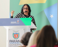 O vice governador Darci Piana recebe  nesta segunda-feira  (02)  a ministra da  Mulher, da Família e dos Direitos Humanos, Damares Alves  no Palacio Iguacu.   Curitiba, 02/08/2021 -  Foto: Geraldo Bubniak/AEN