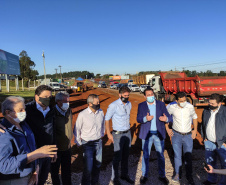 O governador Carlos Massa Ratinho Junior fez nesta segunda-feira (02) a primeira visita técnica às obras de readequação do Trevo Cataratas, em Cascavel, na Região Oeste. - Cascavel, 02/08/2021 - Foto:Jonathan Campos/AEN