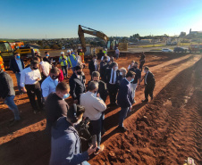O governador Carlos Massa Ratinho Junior fez nesta segunda-feira (02) a primeira visita técnica às obras de readequação do Trevo Cataratas, em Cascavel, na Região Oeste. - Cascavel, 02/08/2021 - Foto:Jonathan Campos/AEN
