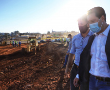 O governador Carlos Massa Ratinho Junior fez nesta segunda-feira (02) a primeira visita técnica às obras de readequação do Trevo Cataratas, em Cascavel, na Região Oeste. -  Cascavel, 02/08/2021  -  Foto: José Fernando ogura/AEN