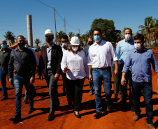 O governador Carlos Massa Ratinho Junior vistoriou nesta terça-feira (3) a obra da nova sede do Centro Estadual de Educação Profissional (CEEP) do Noroeste, também conhecido como Colégio Agrícola do Noroeste, em Diamante do Norte. Foto: Jonathan Campos/AEN